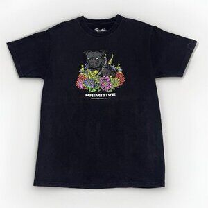 Primitive Worldwide Skateboards Black Dog T Shirt Men’s Medium Heavy Cotton